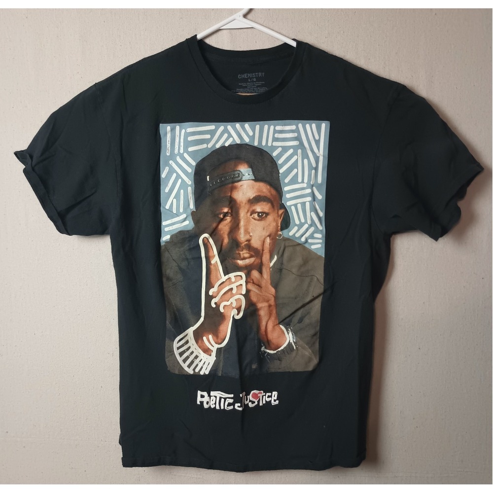 Chemistry Tupac Poetic Justice Graphic Print T-Shirt Black Hip Hop Large M